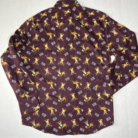 North Pole Trading Co. Button Up Christmas Polo Size Large. Brew dolph - Picture 2 of 8